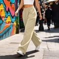 thumbnail image 5 of Jaunzuar Workout Pants Women Elastic Waist Straight Leg Sweatpants Versatile Running Casual Pants with Pocket S, 5 of 8