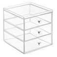 thumbnail image 3 of Mainstays Luci Cosmetic Organizer for Vanity Cabinet to Hold Makeup, Beauty Products - 3 Drawer, Clear, 3 of 3