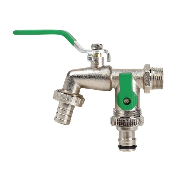 Elainilye Garden Faucet, Alloy Y Connector for Outdoor Water Outlet-, Splitter for Gardening and Lawn Irrigation, Green