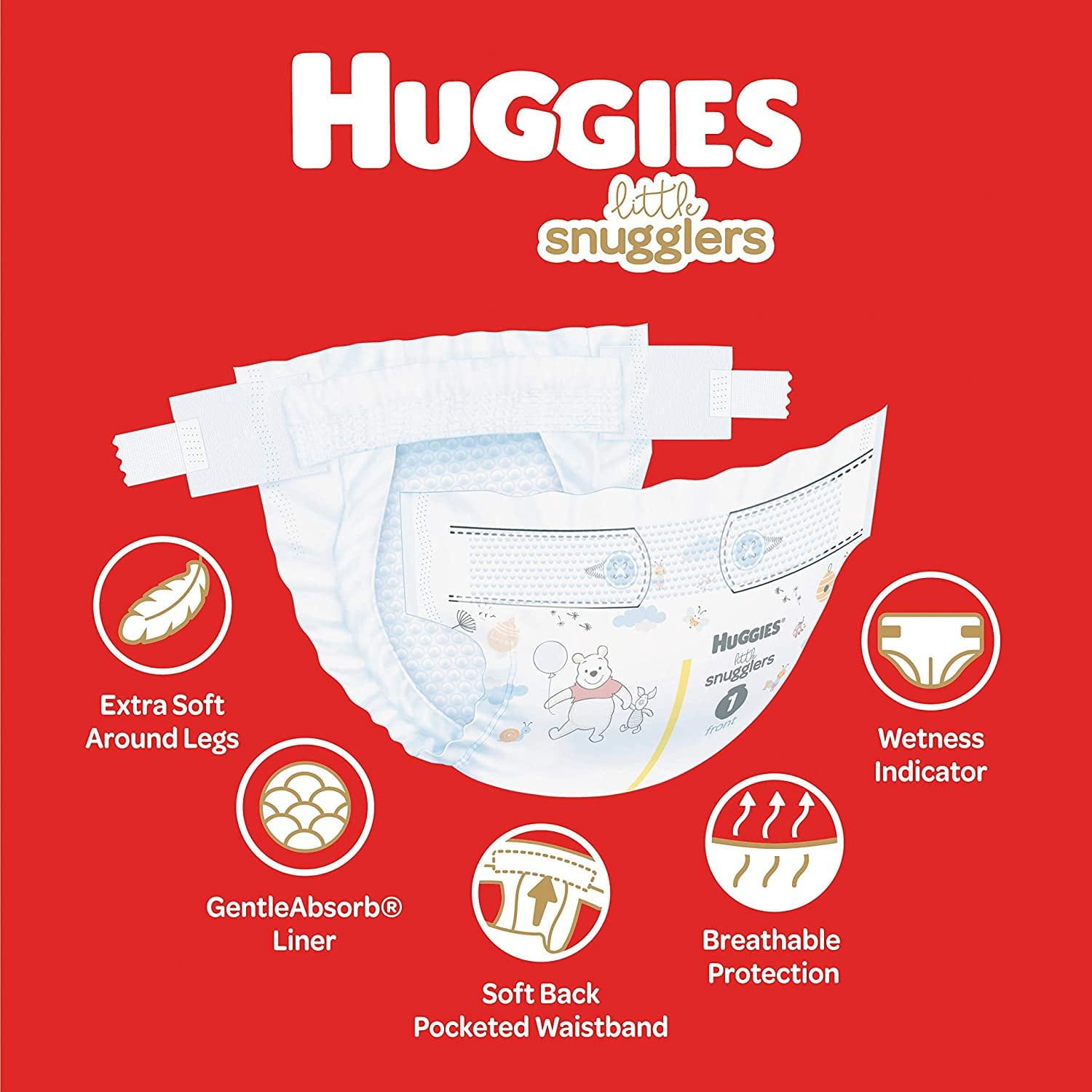 Huggies Little Snugglers Baby Diapers, Size 3, 156 Ct, One Month Supply - 1