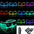 thumbnail image 2 of Lunettes de Soleil LED Fil Lumineux pour Fête en Boîte de Nuit, 2 of 11