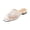 White, variant on Women's Backless Mules Square Toe Low Block Heel Slip On 3D Floral Lace Mesh Breathable Wedding Casual Walking Slide Flats White 8.5