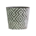 thumbnail image 1 of Pot Rond en Terracotta avec Motif en Diamant Embossé Corps & Fond Effilé, Gris Lavé, 1 of 1
