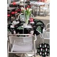 thumbnail image 4 of Outdoor Tablecloth with Umbrella Hole and Zipper, Black Christmas Snowman Round Table Cloth 60 Inch Waterproof Tablecloth, Winter Snowflakes Xmas Tree Forest Picnic Table Cover for Patio Camping, 4 of 7