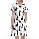 thumbnail image 1 of Balery Black Rabbit Vestidos sueltos de manga corta para mujer, vestidos de verano 2025, vestidos casuales de corte A con vuelo., 1 of 6