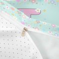 thumbnail image 4 of meiyoeat Floral Gradient Initial T Bedding,Pastel Rainbow Monogram Art Duvet Cover Full For Girl,Reversible,3 Pieces,1 Duvet Cover and 2 Pillowcases, 4 of 6