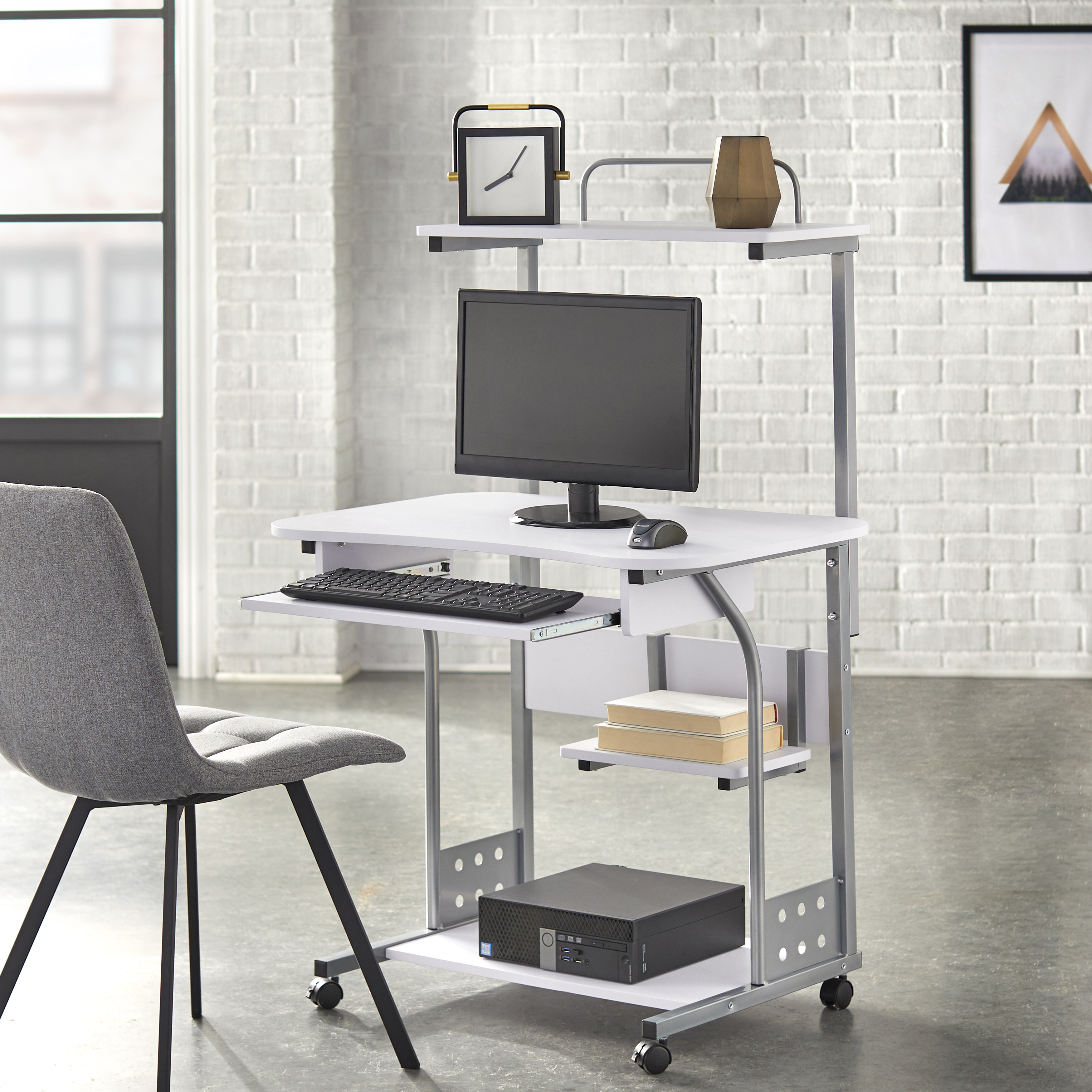 Buylateral Mobile Computer Tower Desk with Storage - image 4 of 4