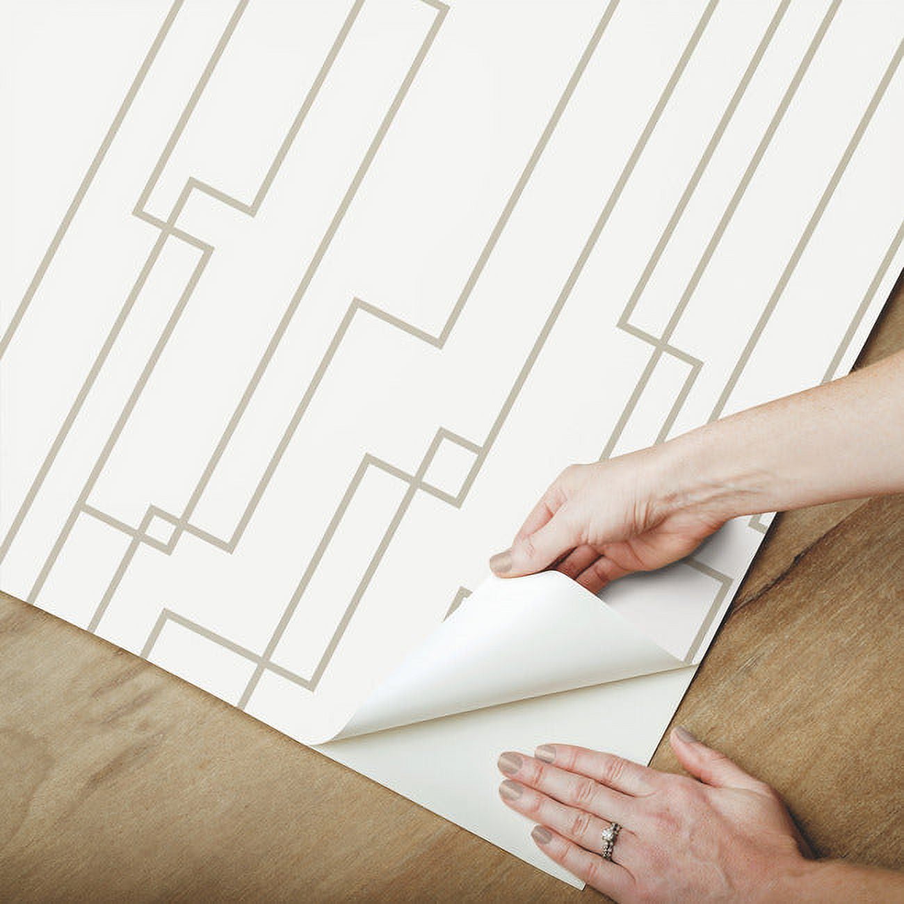 RoomMates Gray, Geometric Circuits Peel & Stick Wallpaper