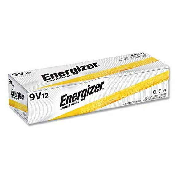 Energizer Industrial 9 Volt Batteries, Alkaline 9v Battery (12 Count)