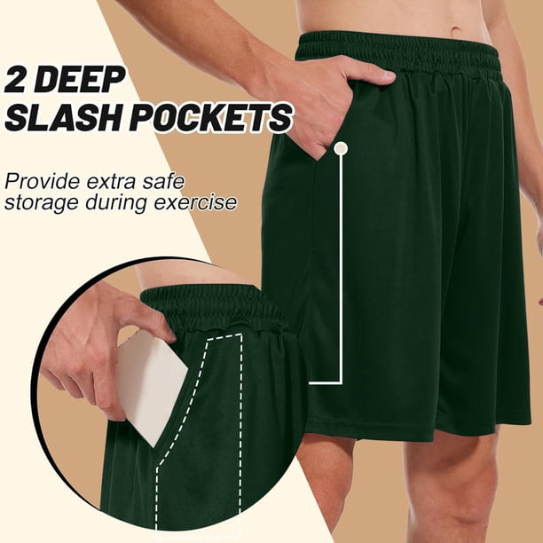 Ceisia Men's Relaxed Fit Casual Shorts Elastic Drawstring Waist with Contrast Pocket Trim Gifts