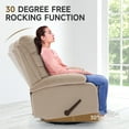 thumbnail image 5 of Small Swivel Recliner Chair, Beige Velvet Rocking Chair for Adults, Adjustable Backrest & Footrest, Ideal for Nursery, Living Room & RV, 5 of 9