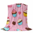 thumbnail image 6 of Pink Dessert Blanket Soft Cozy Warm Throw Blanket for Couch, Plush Fuzzy Flannel Fleece Blankets for Sofa, Modern Art Cute Watercolor Bed Blankets Lightweight Gifts for Women, 30"x40", 6 of 9