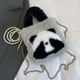 thumbnail image 3 of Panda Fur Messenger Bag Plush 24 Nuevos Estilos Furry Bucket Cute Face Covering Large Capaci (gris), 3 of 9