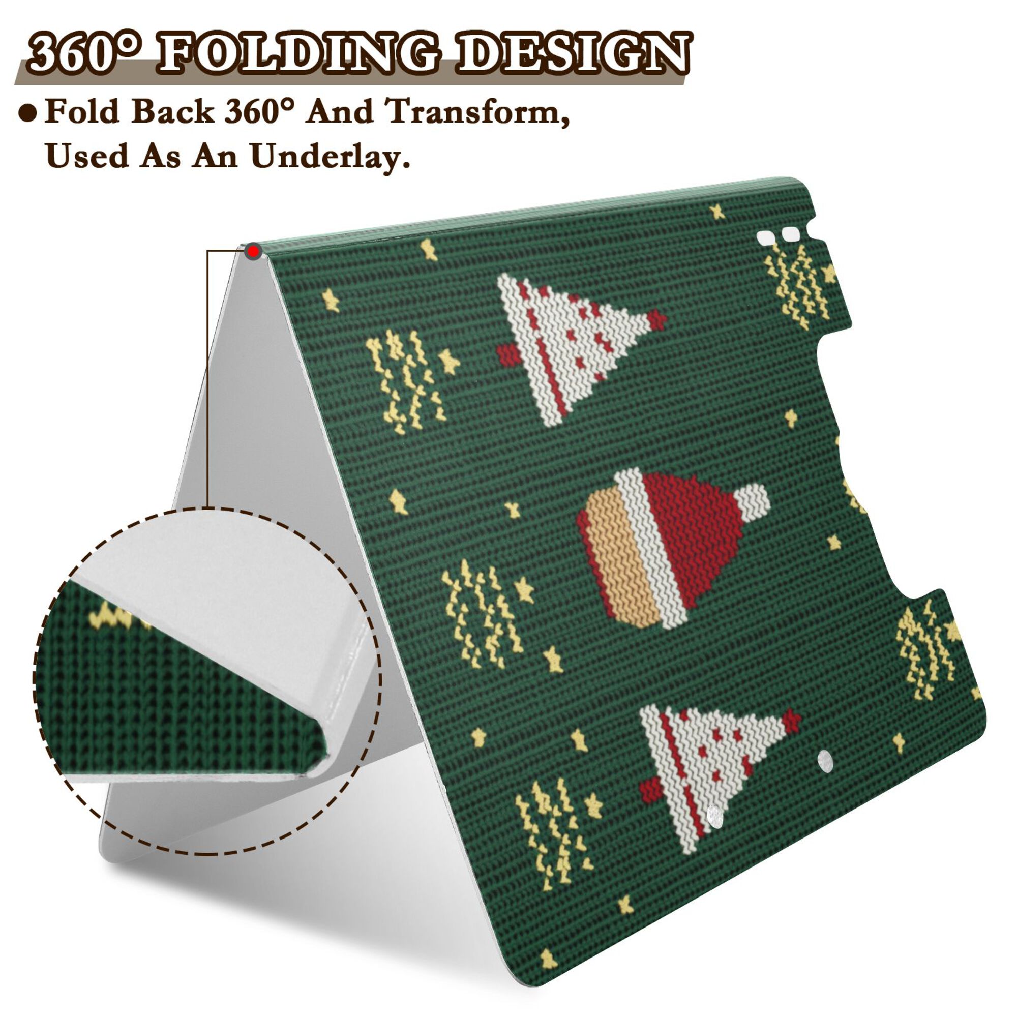 FORMRS A4 Clipboard Folder with Pen Holder Horizontal Foldable School Office Binder, Christmas Santa Hats
