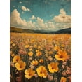 thumbnail image 1 of Qisvanset Framed Canvas Wall Art 12x16 Inch Wildflower Field Panoramic Botanical Wall Decor, 1 of 5