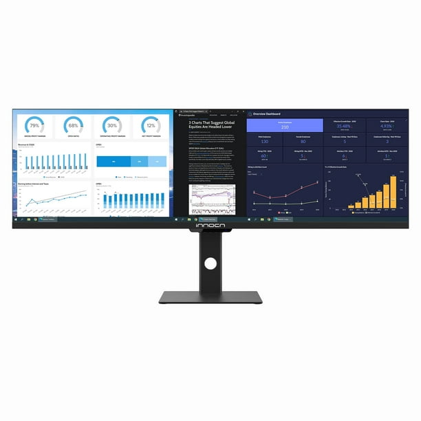 INNOCN 44C1G Monitor ultraancho 43.8" WFHD 3840 x 1080p 120Hz Monitor 32:9 IPS Monitor de pantalla dividida para computadora 96% DCI-P3 HDR400 FreeSync Premium USB Type-C HDMI Monitor montable en altu