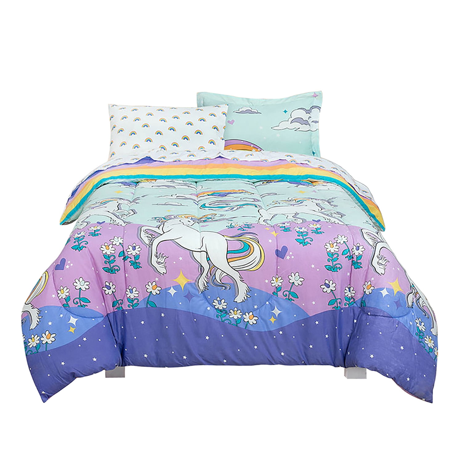 Utopia Bedding All Season Unicorn Comforter Set with 2 Pillow Cases - 3  Piece Soft Brushed Microfiber Kids Bedding Set for Boys/Girls – Machine