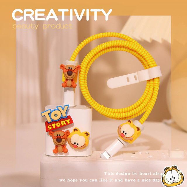 Sanrio Hellokittys My Melody Kuromi Kawaii cargador Usb gestión de cables lindos dibujos animados 3D organizador de cables Protector de Cable de carga