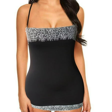 

Women s Sling Fashion Casual Lace Stitching Trim Dress Lingerie