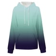 thumbnail image 4 of Dazajoo Pullover Hoodies for Women Oversized Long Sleeve Trendy Gradient Color Pullover Sweatshirts with Pocket 2024 Autumn Womens Casual Drawstring Hooded Tops Flash Deals Today,Mint Green,XXXXL, 4 of 5