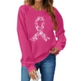 thumbnail image 2 of Cancer Awareness Sweatshirt Pink Ribbon Pullover Hoodie for Women, Cancer Fighter Long Sleeve Tops, 2 of 3