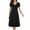 Black, variant on Lolmot Summer Dresses for Women Trendy Casual Short Sleeve Dress Solid V Neck Splicing Zipper Mid-Length Dresses Swing Comfy Cocktail Sundress