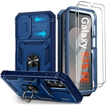 for Samsung Galaxy S25 FE 5G Case,Samsung S 25FE Phone Case with Camera Cover & Magnetic Kickstand [2 Screen Protector],Military Shockproof Case for Galaxy S25 FE 2025,Blue