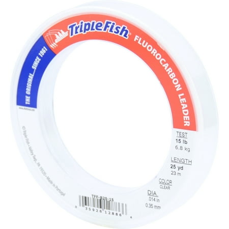 UPC: 0035926128866 | AFW Triple TFF-B25-15 15Lb 25Yd Flourocarbon Leader Fishing Line