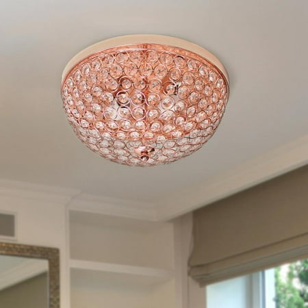 Elegant Designs 2 Light Elipse Crystal Flush Mount Ceiling Light ...