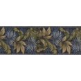 thumbnail image 2 of Green Blue Grey Floral Wallpaper Border Retro Design, Roll 15' x 8.5'', 2 of 3