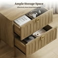 thumbnail image 5 of SICOTAS 21.02" Wide 2-Drawer Nightstands,Nordic Modern Bedside Table with Large Drawers & Elegant Gold Square Handle for Bedroom, Living Room, Entryway - Brown Oak, 5 of 14