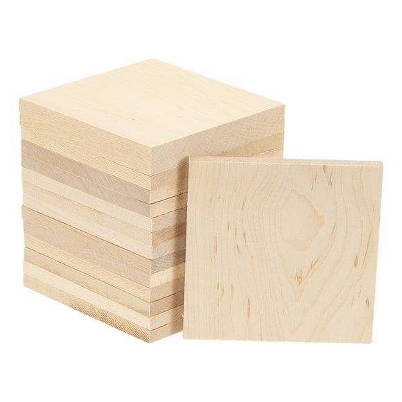 Unique Bargains 3x3 Inch Wood Squares Unfinished Blank Wooden Pieces Wood Breaking Board 15 Pack