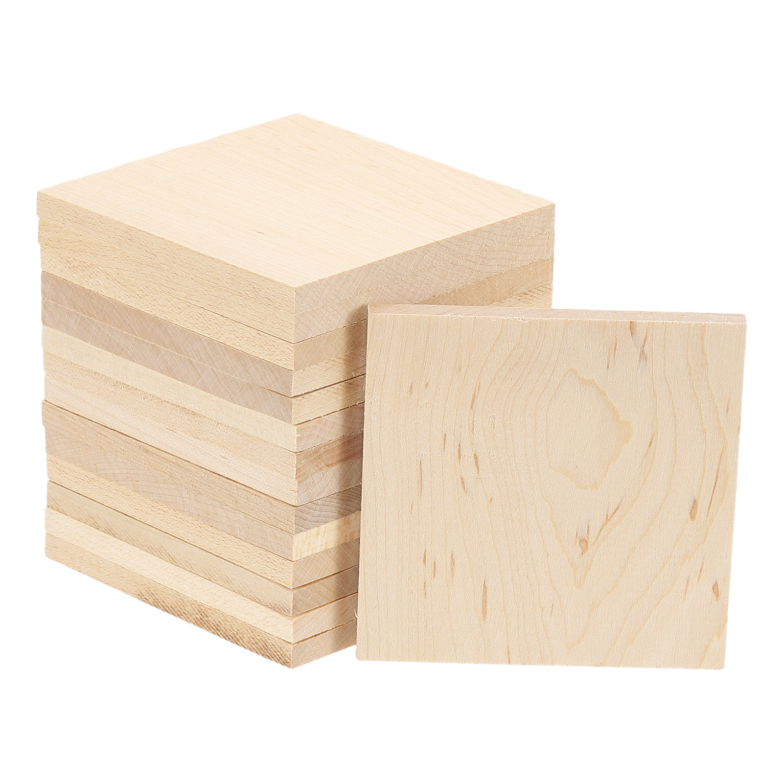 Lot De 4 Carrés En Bois MDF Brut – 15.2 X 15.2 Cm, épaisseur 2.5 Cm, Pour Bricolage, Déco, Projets Créatifs