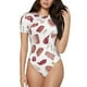 thumbnail image 1 of Balery Different Meat Body de cuello redondo de manga corta para mujer Tops de manga corta Tops básicos-Large, 1 of 7