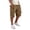 Khaki, variant on Hsovts Bermuda Cargo Shorts for Men Long Elastic Waist Drawstring Camo Below Knee Camping Shorts Black 3XL