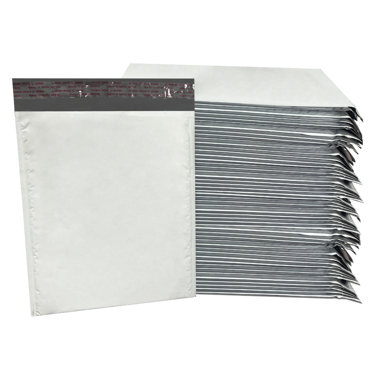 StarBoxes 50 Poly Bubble Mailer Bags 8.5"x12" - #2 White Self-Sealing