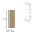 thumbnail image 2 of Wooden Cabinets, Multistorage Manacor, Five Shelves, Macadamia and White Finish, Multicolor Living Room Cabinets,Particle Board Cabinets With Doors, Furniture Primary Living Space Cabinets, 2 of 7