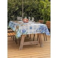 thumbnail image 2 of Outdoor Tablecloth with Umbrella Hole and Zipper, Easter Rectangle Table Cloth 60x120 Inch Waterproof Tablecloth, Spring Blue Gnomes Rabbit Eggs Floral Buffalo Plaid Picnic Table Cover for Patio, 2 of 7