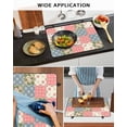 thumbnail image 5 of Large Induction Cooktop Protector Mat Japanese Style Stove Top Covers for Electric Stove, Colorful Patchwork Flowers Leaves Plaid Decorative Stove Burner Cover Mats, Glass Top Stove Cover, 5 of 7