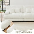 thumbnail image 5 of Soft & Comfortable Modular Sofa with Convertible Ottoman - Chenille White, 5 of 11