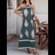 thumbnail image 4 of Vestido de Verano para Mujer 2025, Estampado Floral, Tirantes Finos, Holgado, Estilo Bohemio, para Playa y Vacaciones Verde M, 4 of 9
