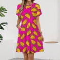 thumbnail image 2 of Tacos Rosados Women's Dress Short Sleeve Summer Sundress Summer Women Clothes, 2 of 7