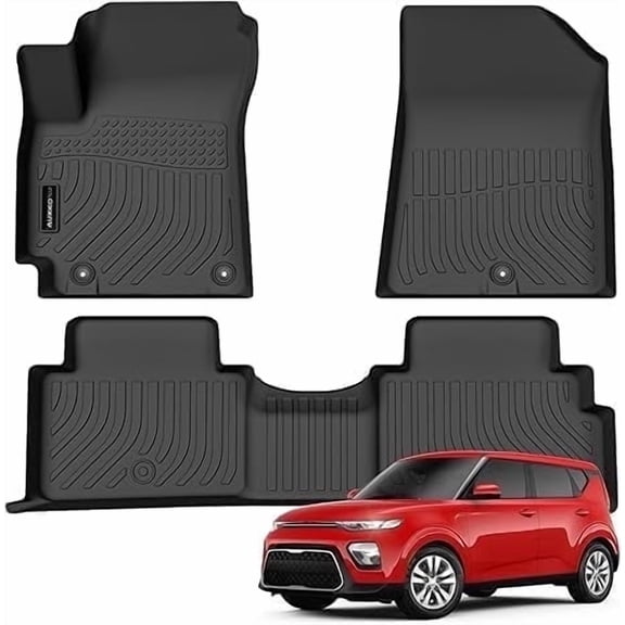 AUXKO All Weather Floor Mat Fit for Kia Soul 2026 2025-2020 TPE Liners Soul Accessories All Season Guard Odorless Anti-Slip Liner Black