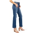thumbnail image 2 of Risen Jeans Womens Juniors High Rise Cropped Jeans (Dark Denim, 1), 2 of 5