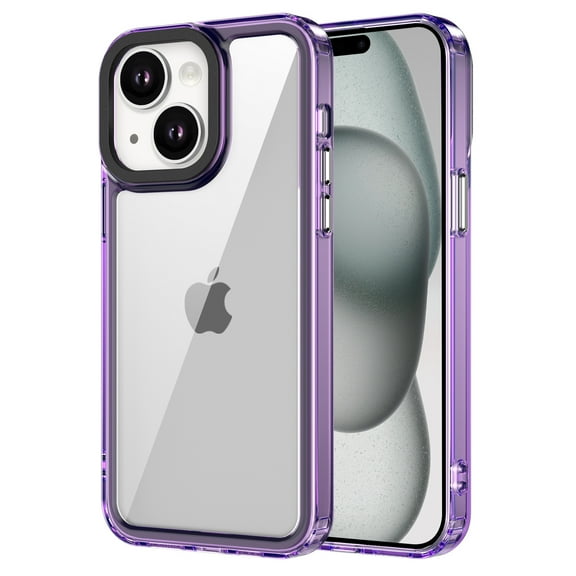 Feishell Compatible with iPhone 14 Plus Clear Case, for Women Men, [Non-Yellowing][Supports Wireless Charging] Slim Thin Shockproof Lightweight Transparent Phone Case for iPhone 14 Plus,Purple