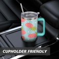 thumbnail image 7 of Mug with Handle and Straws 40 oz Stainless Steel Pineapple Travel Cup Birthday Present for Women Girls Daughter Mom Gifts for Him/Her Coffee Mugs, 7 of 7