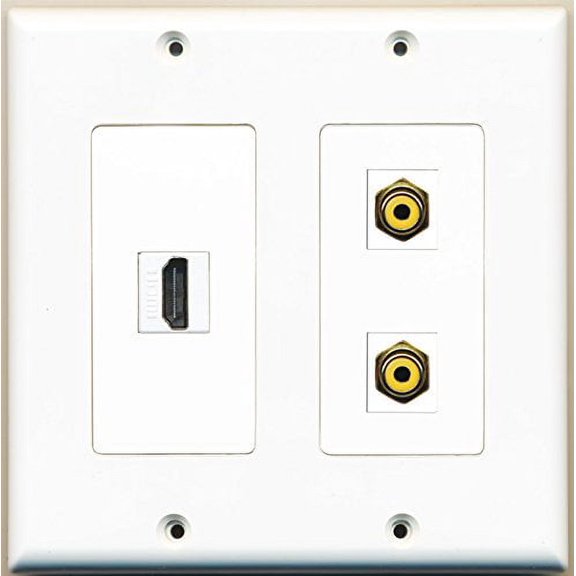 RiteAV - 1 Port HDMI 2 Port RCA Yellow - 2 Gang Wall Plate