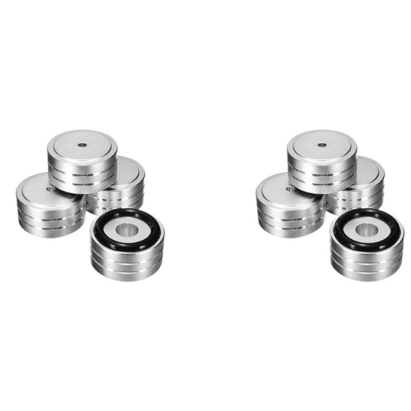 8Pcs 40X20mm Aluminum HIFI AMP Speaker Isolation Stand Turntable DAC Feet Pad (Silver)