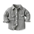 thumbnail image 2 of Toddler Kids Boys Girls Flannel Plaid Shirt Button Jacket Baby Clothes Coat for Boys Girls Outerwear, 2 of 3