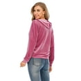 thumbnail image 6 of Women's Athleisure Velvet Hoodie Sweatshirt Sport Tops Plus Size Full Zip Hoodie Jogging Sweatshirt(Only Tops), 6 of 6